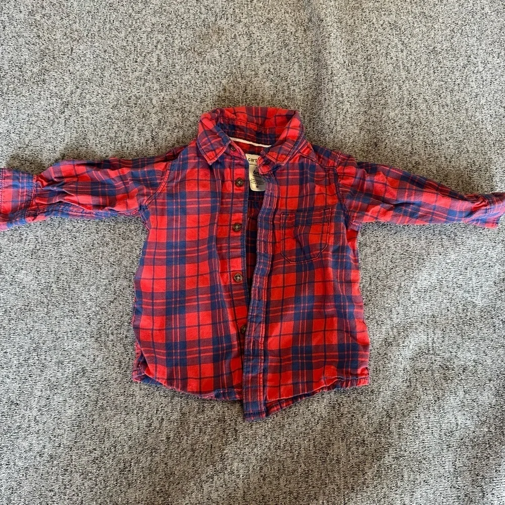 🌟3/$20🌟 Carter’s Baby Boy Plaid Button Down Shirt